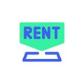 Rent signboard icon vector