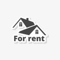 For Rent sticker, simple vector icon