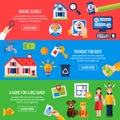 Rent and tenancy banner set Royalty Free Stock Photo