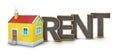 Rent text with 3d house