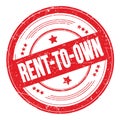 RENT-TO-OWN text on red round grungy stamp