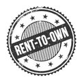 RENT-TO-OWN text written on black grungy round stamp