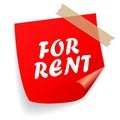 For rent vector notice paper Royalty Free Stock Photo
