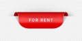 For Rent Vector Sticker, Tag, Banner, Label, Sign Or Ribbon Realistic Red Origami Style Vector Paper Ribbon For Web Banner Or Royalty Free Stock Photo