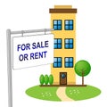 Rent Vs Buy Buildings Comparing House Or Apartment Renting And Buying - 3d Illustration