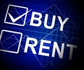 Rent Vs Buy Checkbox Comparing House Or Apartment Renting And Buying - 3d Illustration