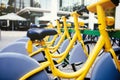 Rentable eco city bikes Royalty Free Stock Photo