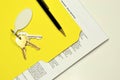 Rental agreement and apartment keys Royalty Free Stock Photo