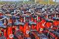 Rental bicycle parking Royalty Free Stock Photo