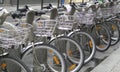 Rental bicyles on street Paris