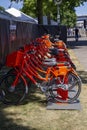 Rental Bikes next to the Willamette River in Portland Oregon