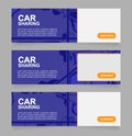 Rental car company web banner design template