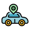 Rental car icon color outline vector Royalty Free Stock Photo