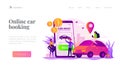 Rental car service landing page template Royalty Free Stock Photo