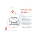 Rental car services concept, share auto transport