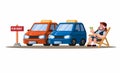 Rental Car Transport and Travel Business illustration vector Royalty Free Stock Photo