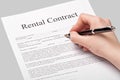 Rental contract form with pen Royalty Free Stock Photo