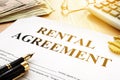 Rental contract in the real estate agency. Royalty Free Stock Photo