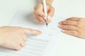 Rental contract signing Royalty Free Stock Photo