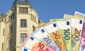 Rental costs - Euro notes with renovated building in background