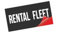 RENTAL FLEET text on black red sticker stamp