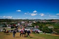 Rental horse on the hill with blue sky