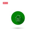 Rental house with dollar icon vector isolated 2
