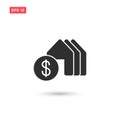 Rental house with dollar icon vector isolated 7