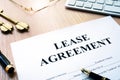 Rental lease agreement form. Royalty Free Stock Photo