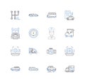 Rental line icons collection. Lease, Tenant, Landlord, Property, Contract, Deposit, Realtor vector and linear