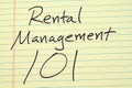 Rental Management 101 On A Yellow Legal Pad Royalty Free Stock Photo