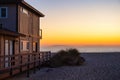Rental property on the beach in california at sunset