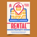 Rental Property Creative Advertising Banner Vector Illustration