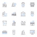 Rental property line icons collection. Lease, Tenant, Landlord, Property, Rent, Rental, Agreement vector and linear Royalty Free Stock Photo