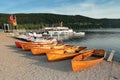 Rental rowboats at Lakeshore Titisee in the Black Forrest