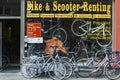 Rental shops and repair bicycles