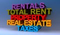 Rentals total rent property real estate taxes on blue