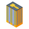 Renter building investments icon, isometric style