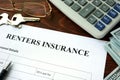 Renters insurance form. Royalty Free Stock Photo