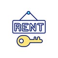 Renting residential property RGB color icon