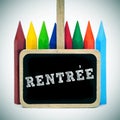 Rentree, back to school written in french