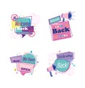 Reopening, message advertising speech bubbles megaphone icons