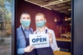 Reopening of a small business activity after the covid-19 lockdown quarantine Royalty Free Stock Photo