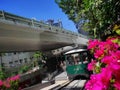 Reopening of the 6th generation new Peak Tram after renovation in Central Hong Kong. Royalty Free Stock Photo