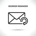 Reorder Reminder Email Icon with Circular Arrow Symbol for Notification Royalty Free Stock Photo