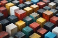 Reordering cubes to reveal a hidden pattern Royalty Free Stock Photo