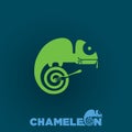 Green chameleon logo