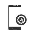 Repair or adjust the parameters of the smartphone. Simple icon