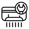 Repair air conditioner compressor icon, outline style Royalty Free Stock Photo