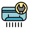 Repair air conditioner compressor icon vector flat Royalty Free Stock Photo